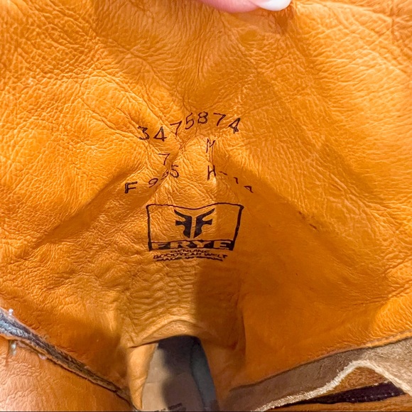 Frye Leather Deborah Deco Tall in White/Gold/Brown - Picture 11 of 13